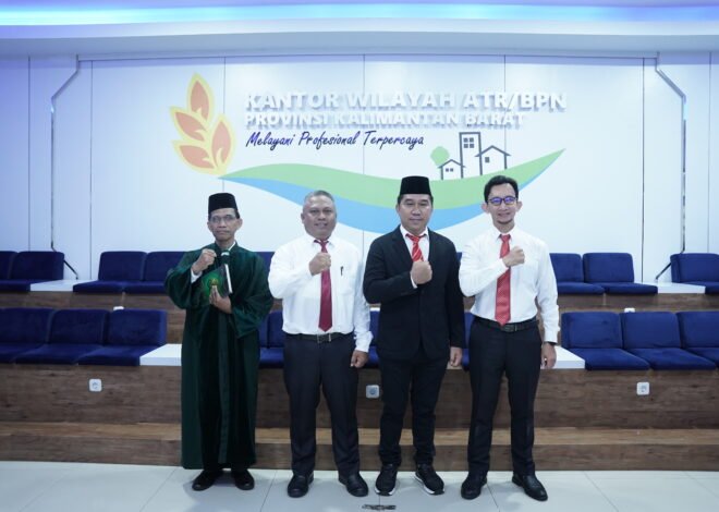 Kanwil BPN Kalbar Lantik dan Ambil Sumpah Pejabat Penilai Pertanahan