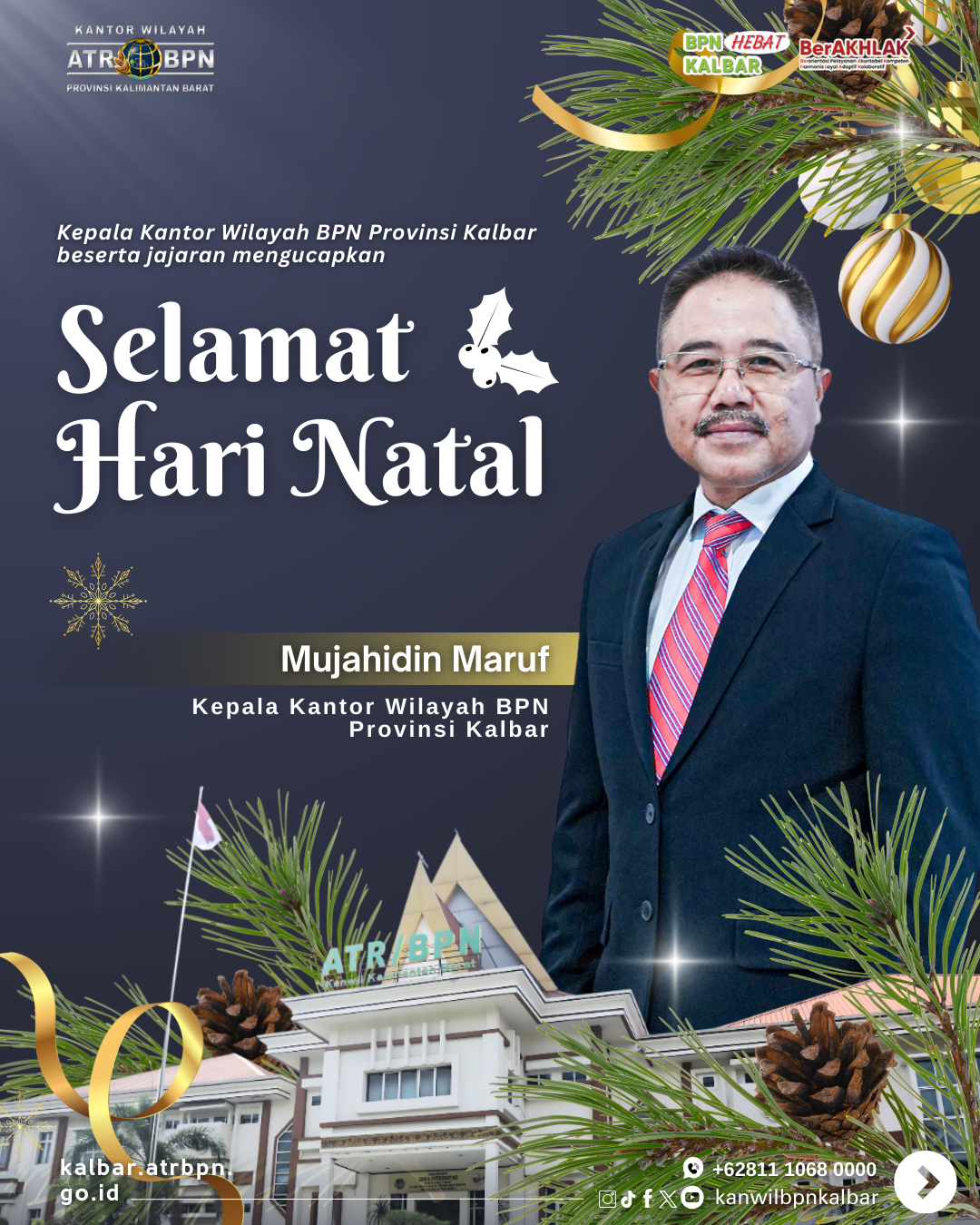 Kanwil BPN Kalbar Ucapkan Selamat Hari Raya Natal 2025