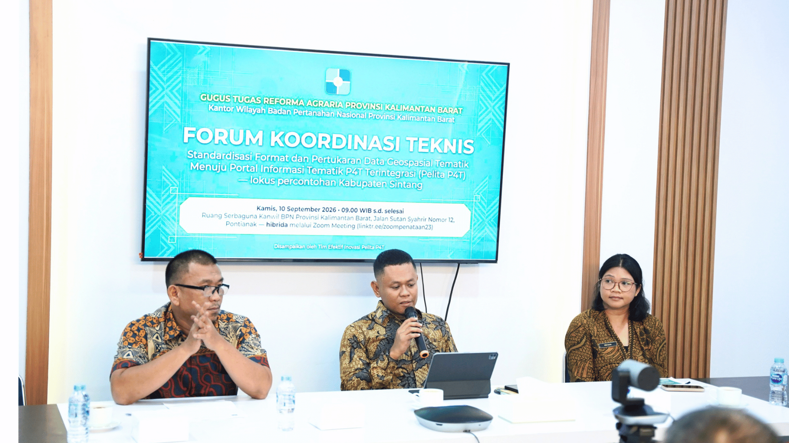 Kanwil BPN Kalbar Gelar Forum Koordinasi Teknis Standarisasi dan Pertukaran Data